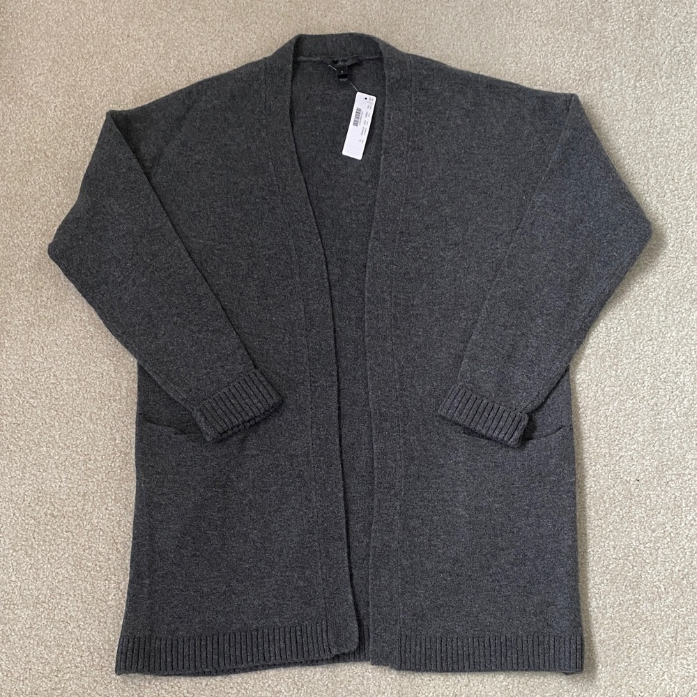 J.Crew Boyfriend Cardigan in Supersoft Yarn | S | Hthr Charcoal
